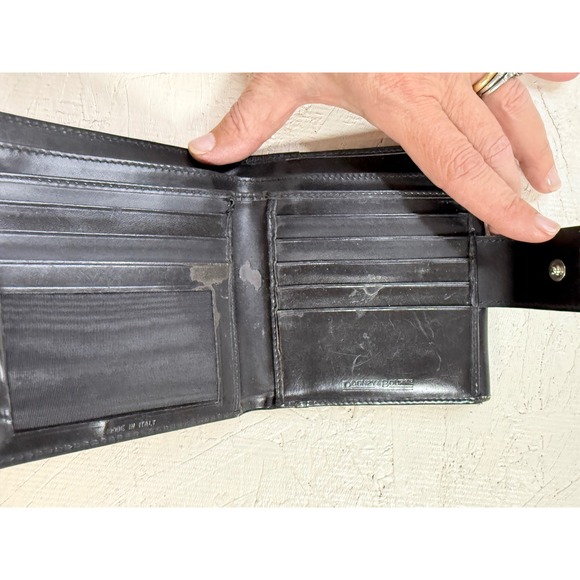 Dooney & Bourke Black Leather Bifold‎ Wallet Made in Italy - Picture 3 of 6